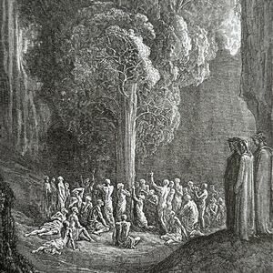 Dore, Tree, Seventh Circle, Divine Comedy, Engraving, Art Print, ~ 250803-WH 705